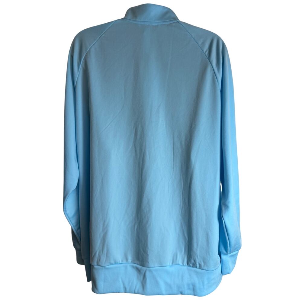 Adidas Track Jacket Womens 2X Blue 3 Stripe Full Zip Athletic Primegreen New - Picture 5 of 10